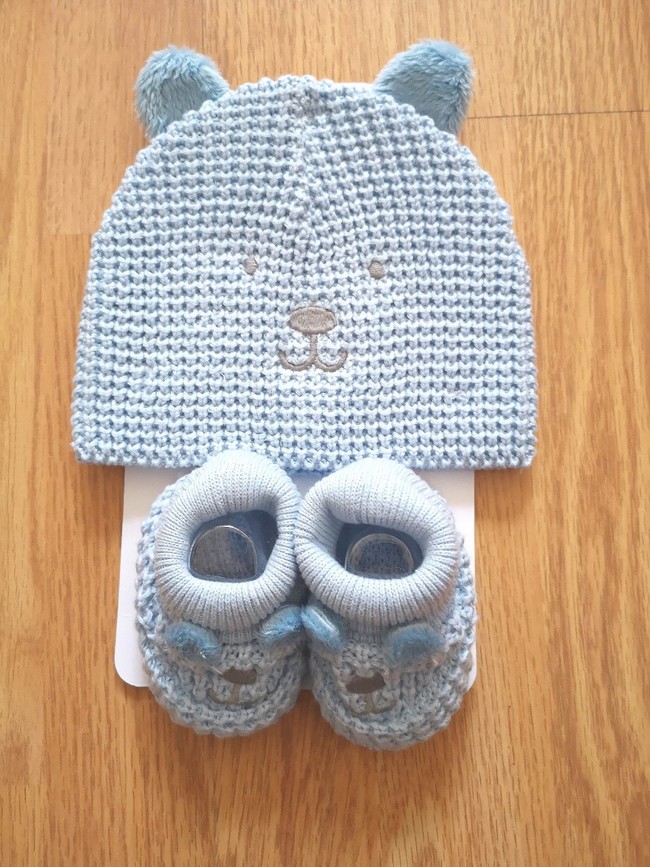 Cotton Hat & Bootee Set 0954