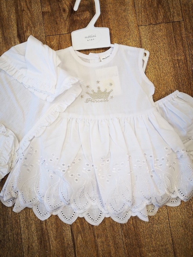 Bolero jacket & Dress Set in White "Princess" 5661
