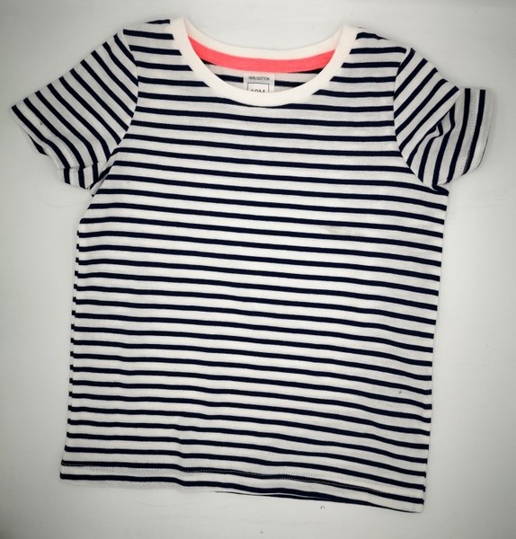  Navy & White Striped T-shirt 