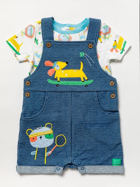 Dungaree and T-shirt "Let's Play" 04096