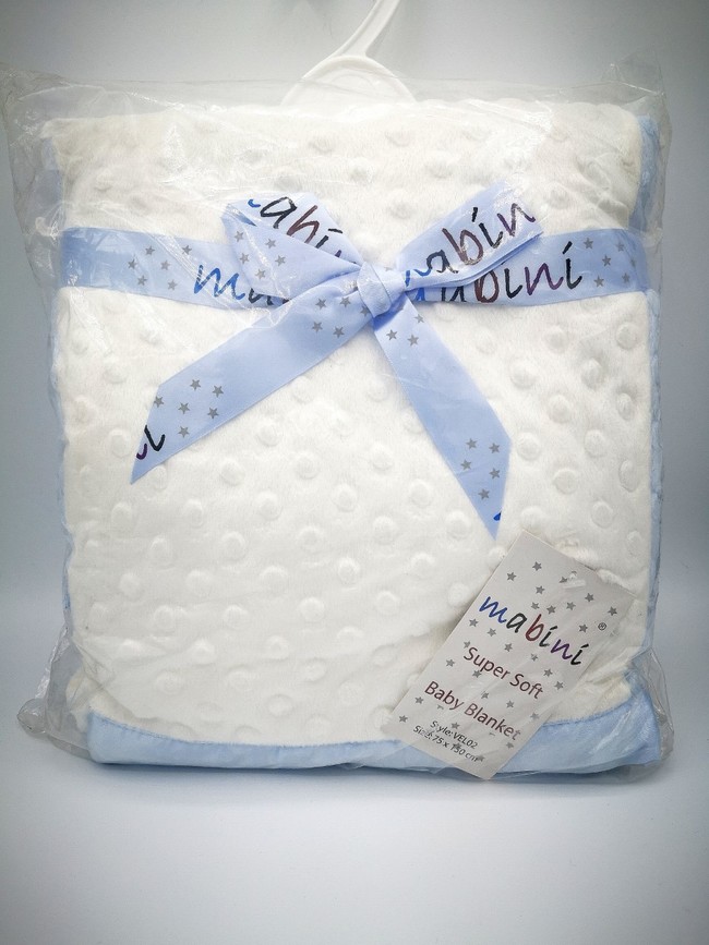 Dimple Cot Blanket 
Blue & White