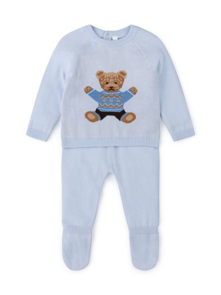 Knitted Blue Teddy Set-24477 