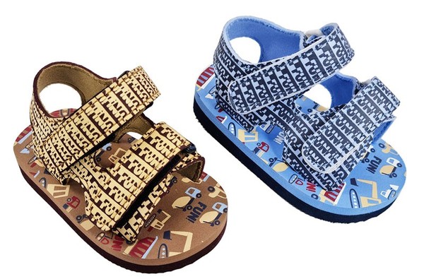  Blue & Brown Cars & Vehicles Sandals