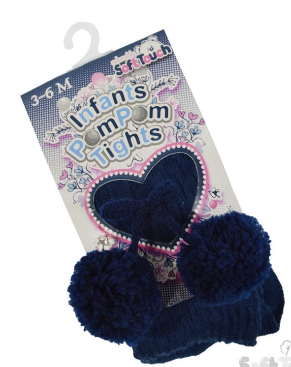  Navy Tights - with Pom Poms T45 N