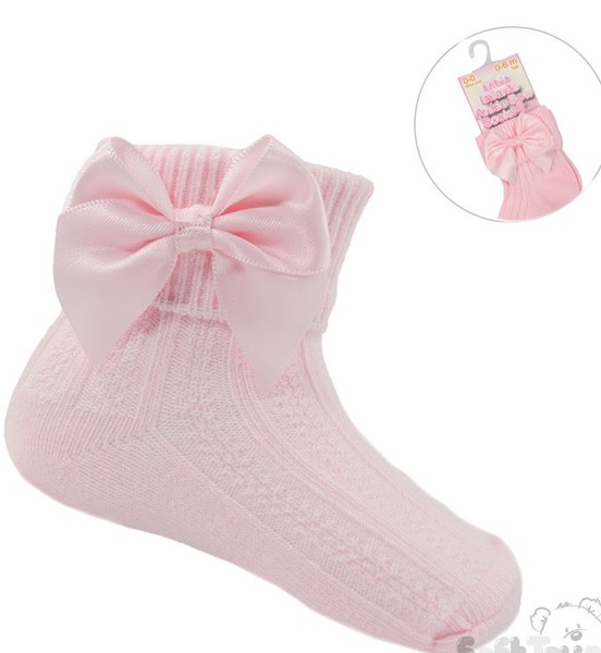 Pink Ankle Socks with Bow 123 