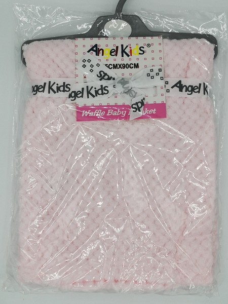 Pink Fleece Blanket  Waffle Design Wrap 6400