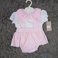 Pink Short Dungaree Set with frills M010 (per pc) - Master