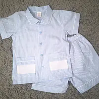 Smock Short Pyjamas in Blue Stripe - Master