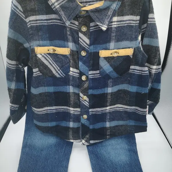 Jeans and Flanellete Shirt Set - Toddler Y3780