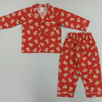 Red Teddy Smock Pyjamas - shirt style - Master