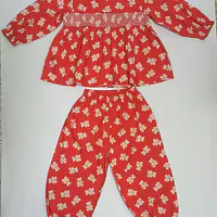 Red Teddy Smock Pyjamas - Girls - Master