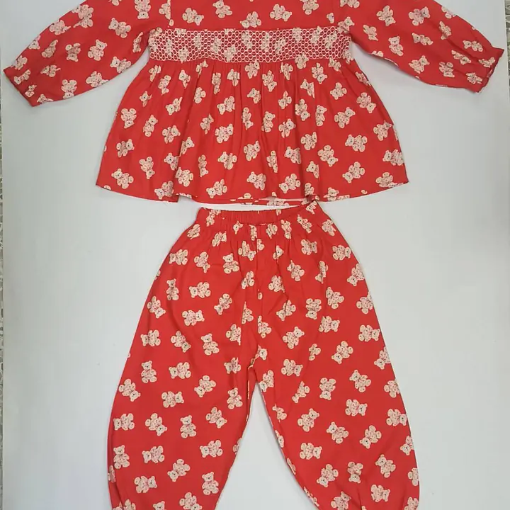 Red Teddy Smock Pyjamas - Girls - Master