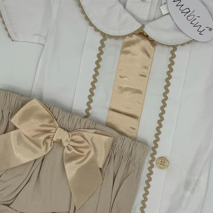 Cream & camel Jam Pants set 810