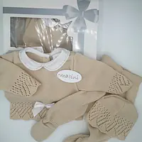 Knitted Box Set 24 camel / natural 
showing box & set 