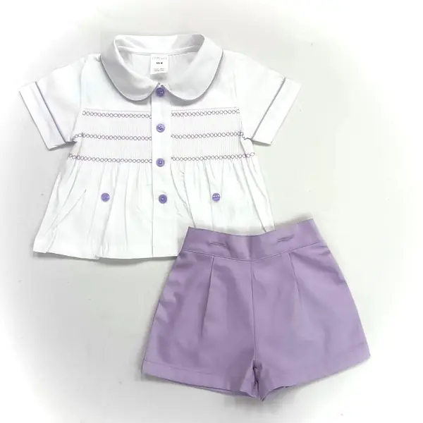 Lilac Smock Shorts Set 0325