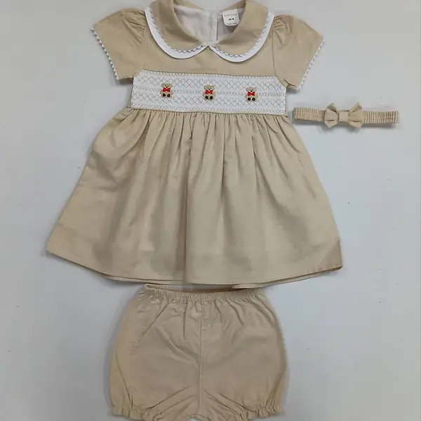  Cream Smock Dress Set - Teddies