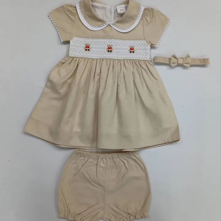 Cream Smock Dress Set - Teddies