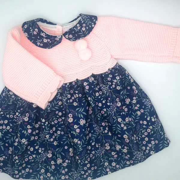 Pom Pom Dress - Flowers 
navy 