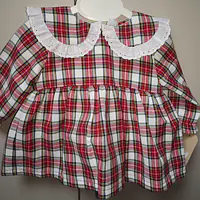 Red Check Dress with frill collar - last piece - Master