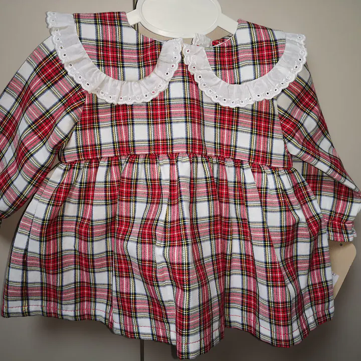 Red Check Dress with frill collar - last piece - Master