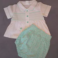 Boys Mint Polka Dot Smock Shirt Set 4221 (6pcs) - Master