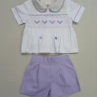Lilac and White smocked boys shorts set (6pcs) - Master
