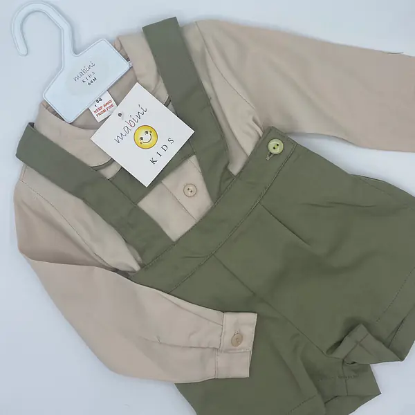 Moss Green & Cream H bar Set 4402