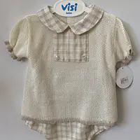  Cotton 2pc Romper Set -40530 
this comeso in neutral & cream 
